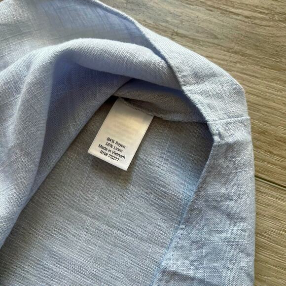 Lauren Conrad Women’s Abigail Blue Pleated ScoopNeck Blouse Sz L - Picture 5 of 6